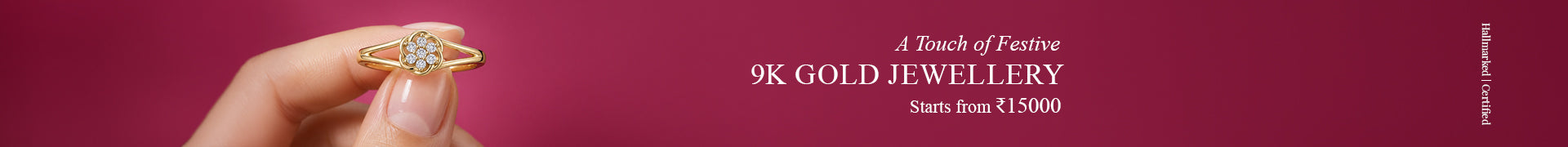 A touch of festive 9K gold jewellery diamond ring hallmarked certified affordable luxury gold jewelry starting from 15000