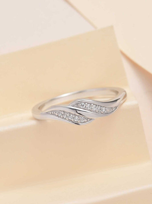 In Love Simple Silver Band Ring for Daily Use