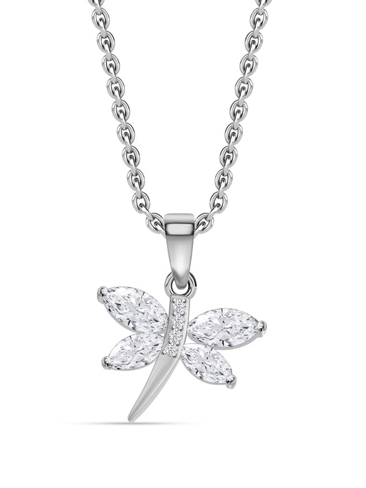 American Diamond Necklace in 925 Sterling Silver - BIS Hallmarked