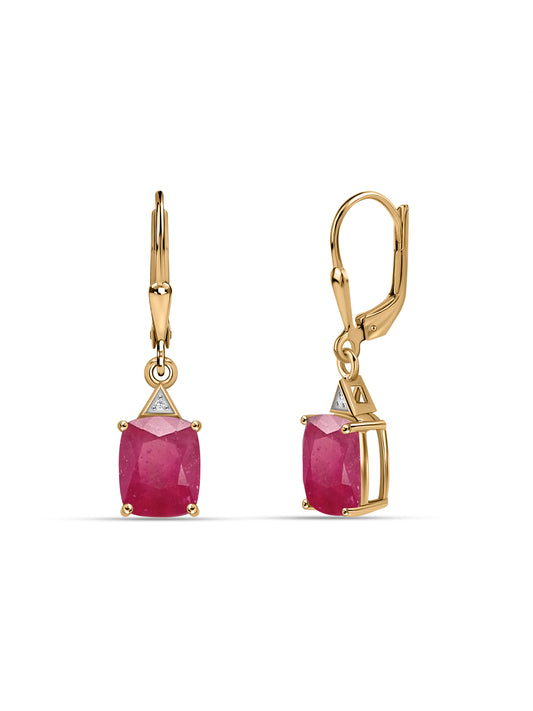 Velvet Glow Natural Ruby Silver Earrings