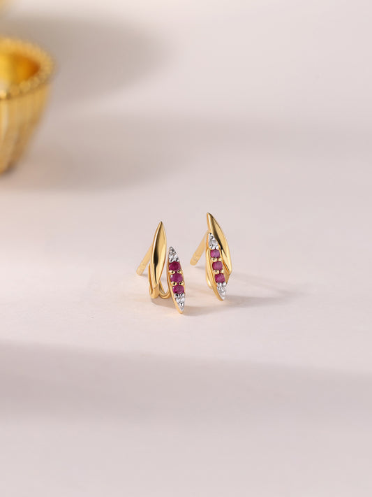 Precious Natural Ruby Earring Studs