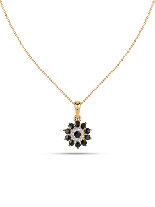 Midnight Bloom Black Spinel Silver Pendant