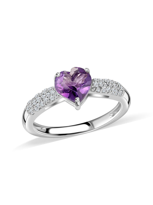 Violet Promise Natural African Amethyst Silver Ring