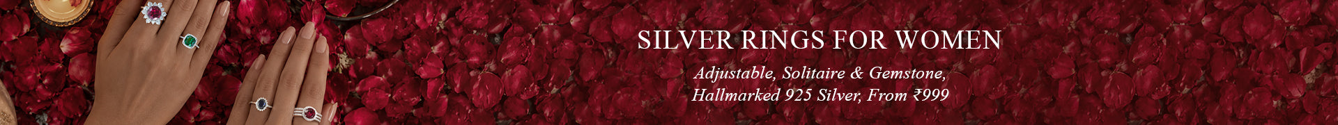 Silver Rings for Women - 925 sterling silver solitaire and gemstone rings, hallmarked silver rings online