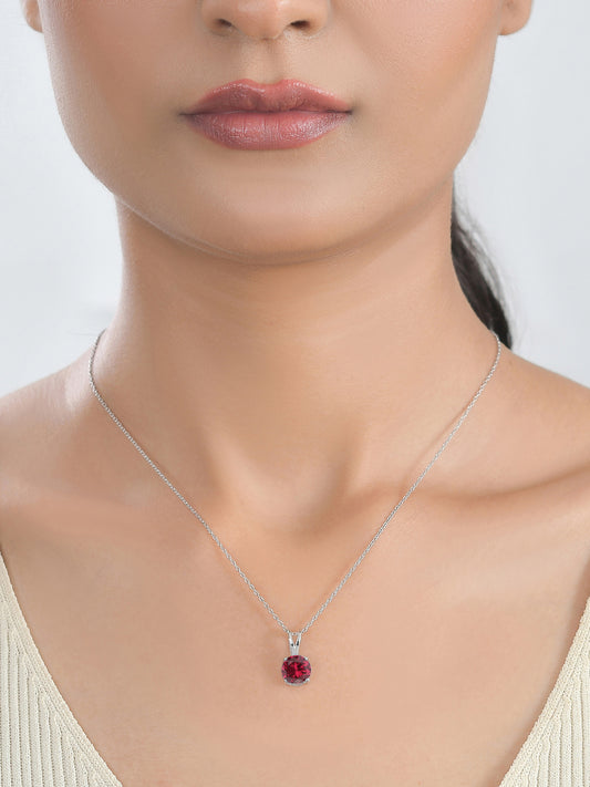 Daily Wear 2 Carat Ruby Solitaire Pendant