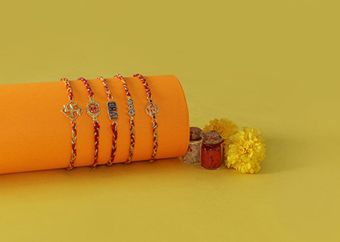 18k Gold Plated Silver Rakhi For Brother