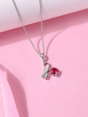 Infinite Love Ruby Silver Valentine Pendant With Chain