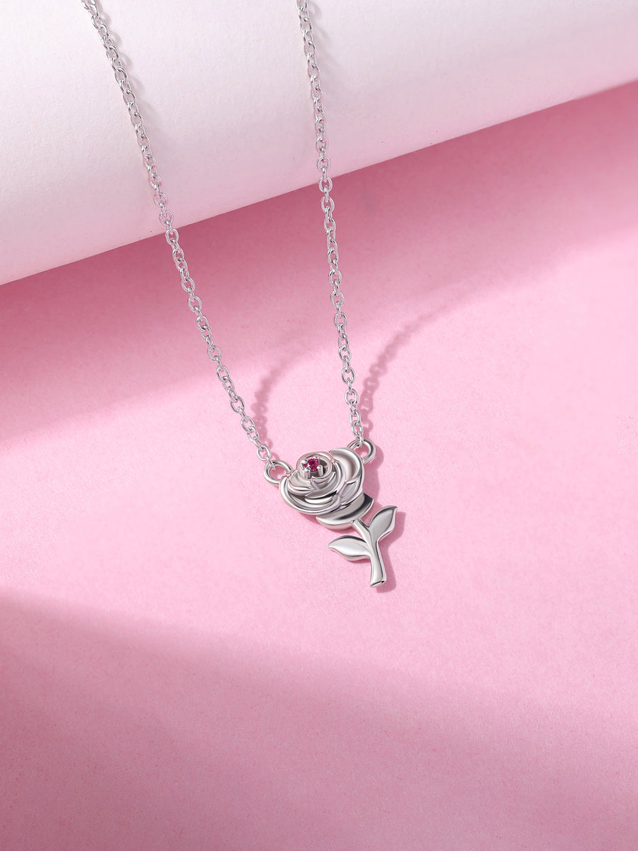 Love in Bloom Silver Valentine Necklace