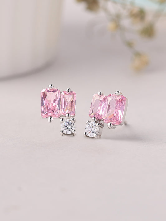 Shades Of Pink Stud Earrings For Women-1