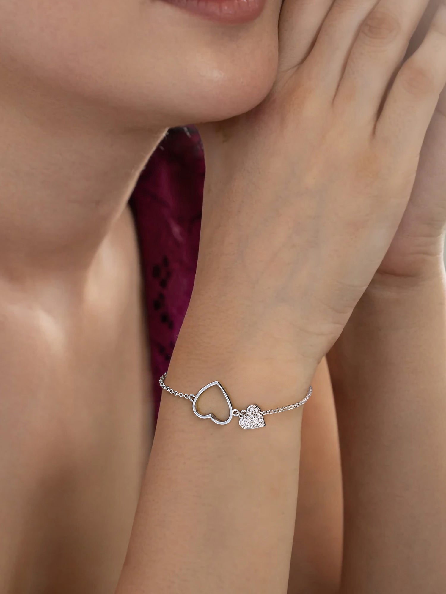 Charming Heart Silver Bracelet
