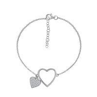 Heart Spark American Diamond Silver Bracelet