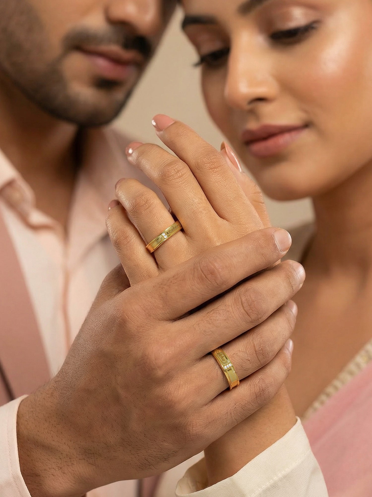 Golden Adjustable Silver Rings For Couple