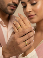 Golden Adjustable Silver Rings For Couple