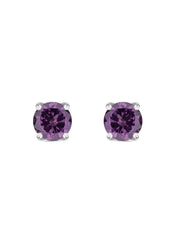 1 Carat Amethyst Solitaire Earring Studs
