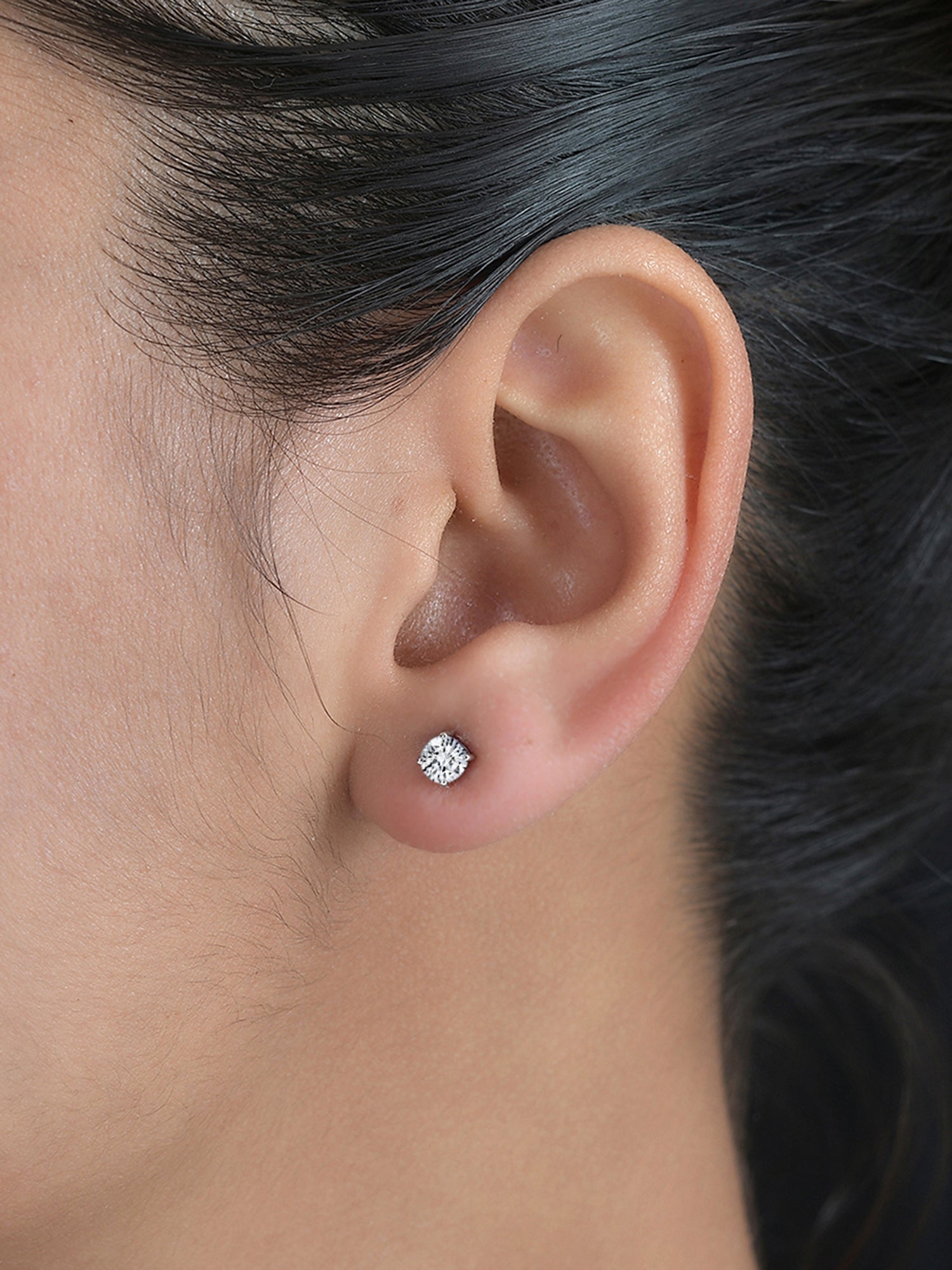 1 Carat AAA Grade American Diamond Look Solitaire Stud Earrings Made With 925 Silver