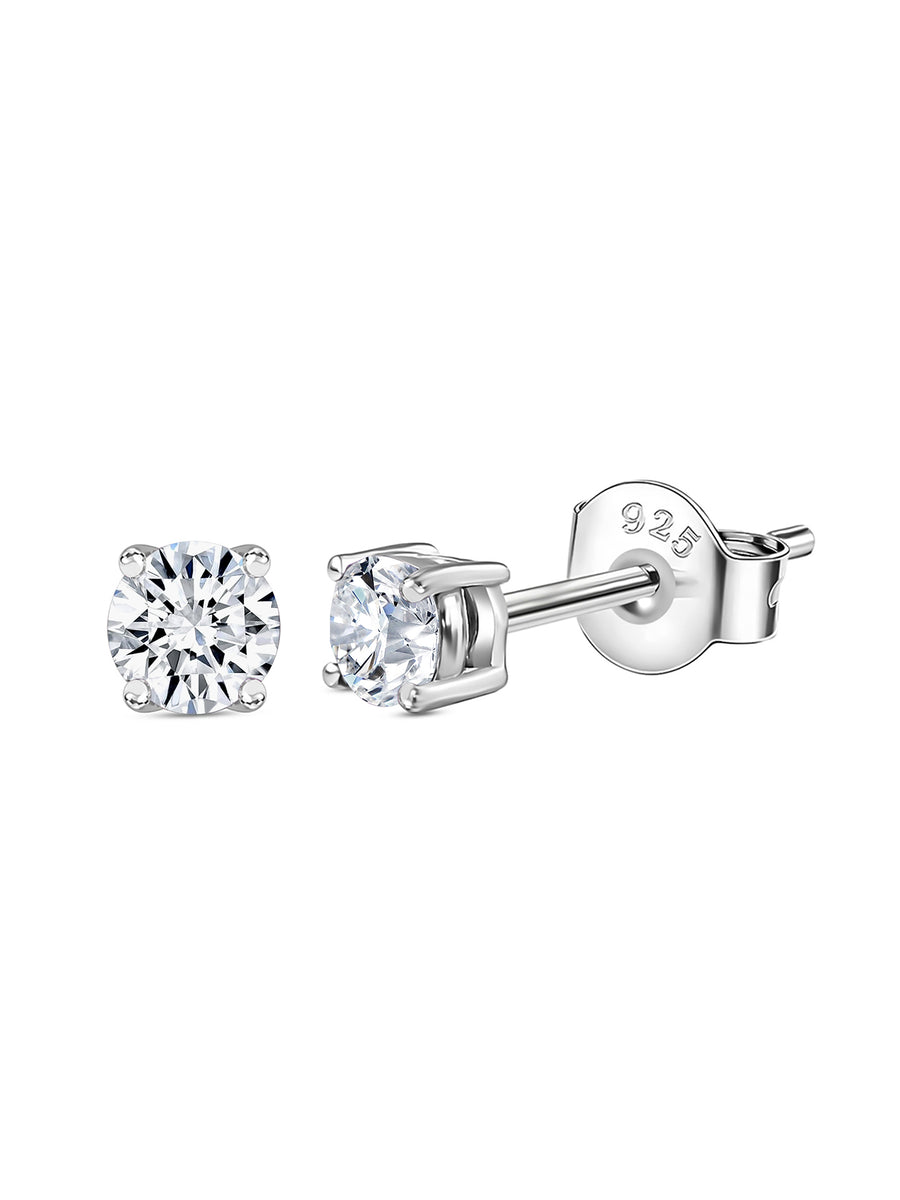 1 Carat AAA Grade American Diamond Look Solitaire Stud Earrings Made With 925 Silver