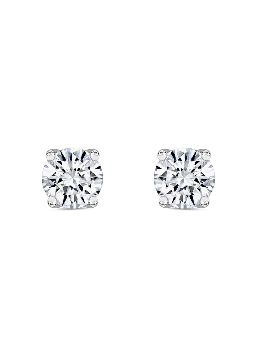 1 Carat AAA Grade American Diamond Look Solitaire Stud Earrings Made With 925 Silver