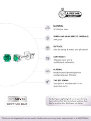 1 Carat Emerald Dailywear Solitaire Studs