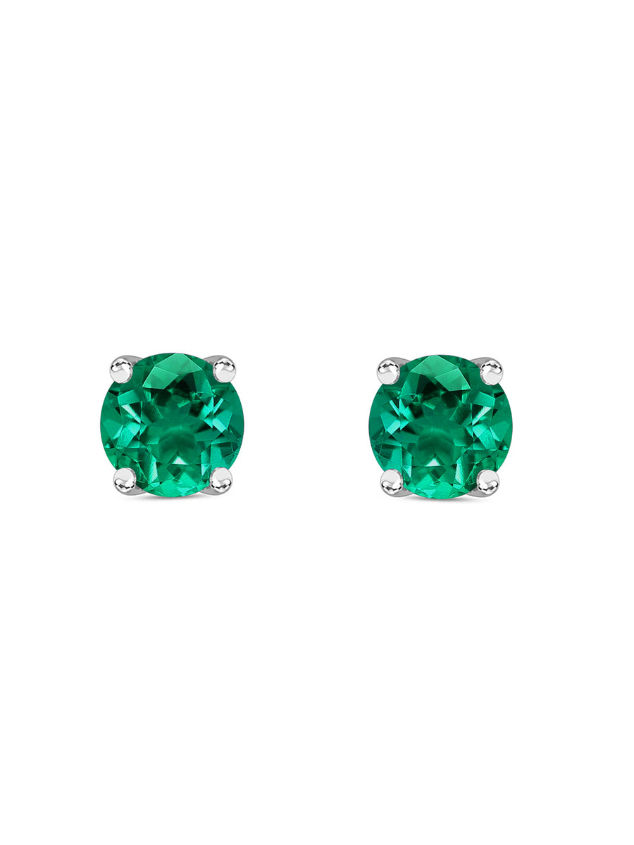 1 Carat Emerald Dailywear Solitaire Studs