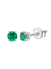 1 Carat Emerald Dailywear Solitaire Studs