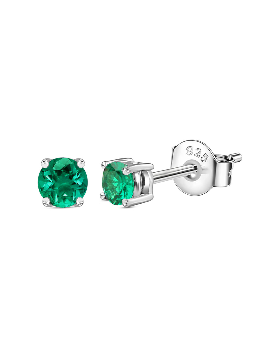 1 Carat Emerald Dailywear Solitaire Studs
