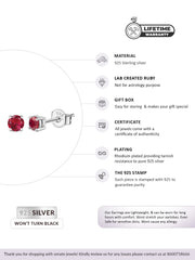 1 Carat Ruby Solitaire Earring Tops In Silver