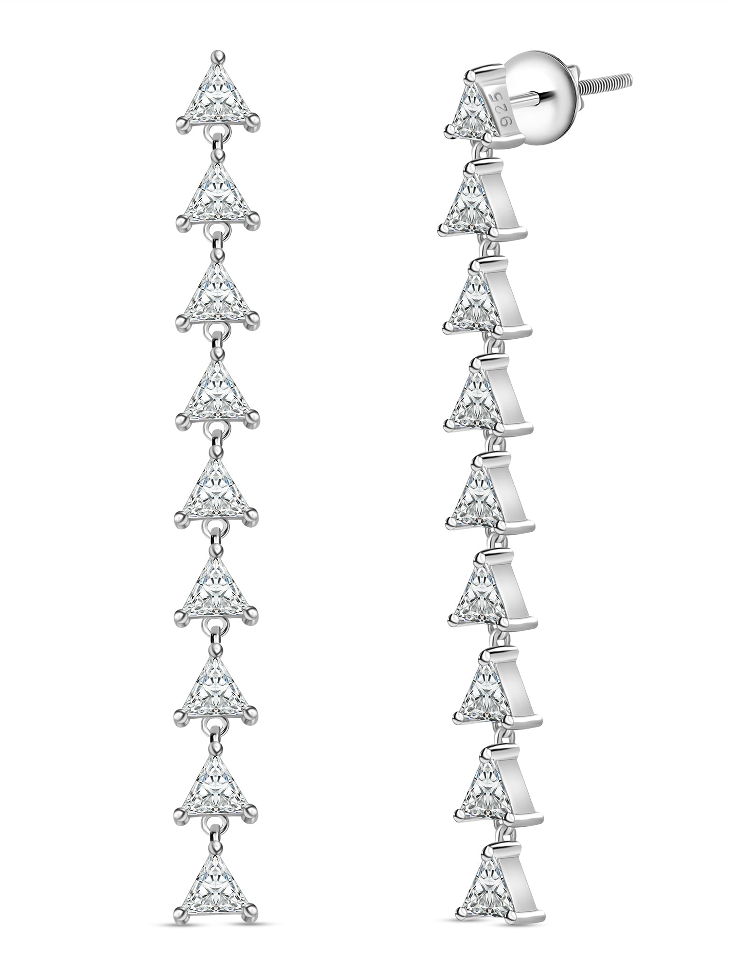 Everyday Trio Diamond Look Dangle Earrings