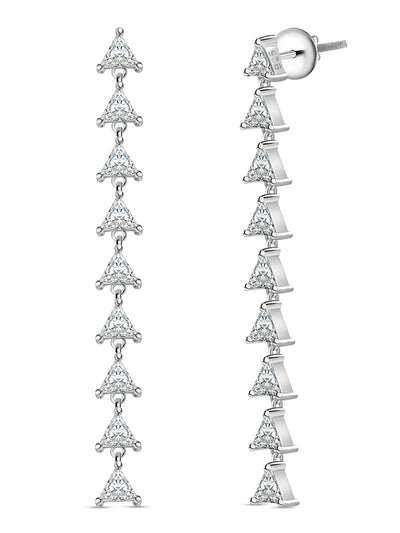 Everyday Trio Diamond Look Dangle Earrings