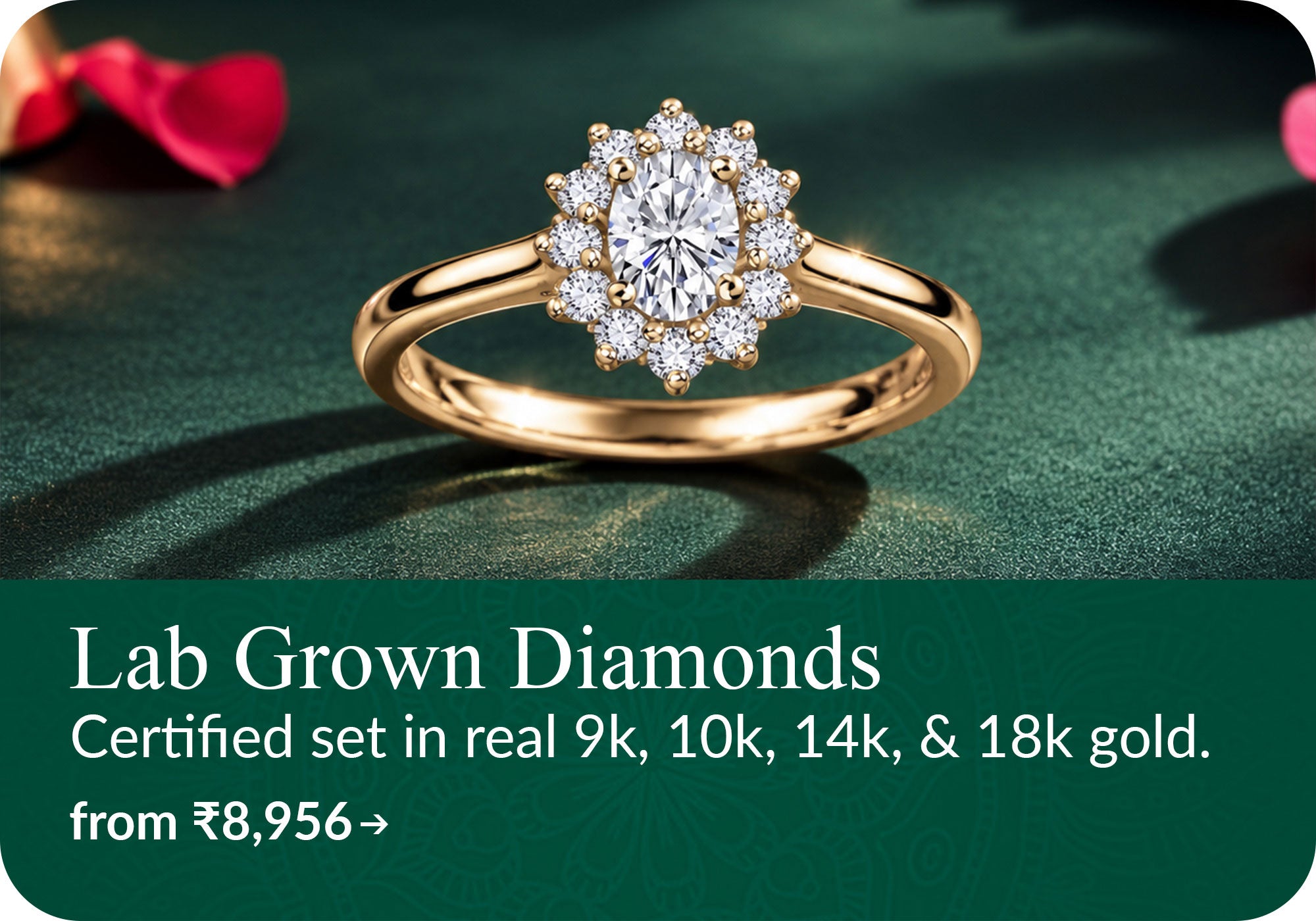 Lab Grown Diamond Ring - certified diamond jewelry in 9k 10k 14k 18k gold, affordable lab diamond rings online