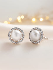 Classic Pearl Stud Earrings For Everyday