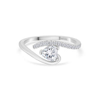 Sparkle American Diamond Heart Silver Ring