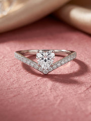 Brilliant Spark American Diamond Heart Silver Ring