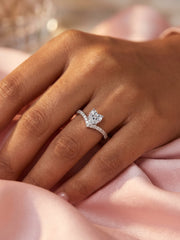 Brilliant Spark American Diamond Heart Silver Ring
