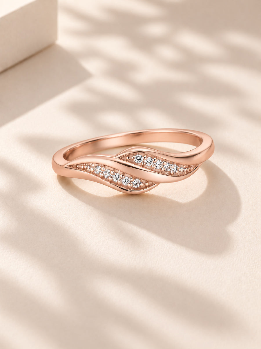 In Love Simple Band Rose Gold Plated Ring For Women