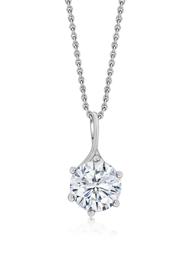 American Diamond Pendant in 925 Sterling Silver - BIS Hallmarked