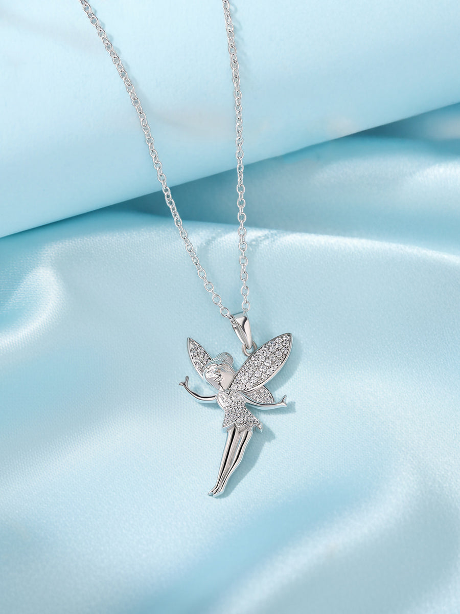 American Diamond Angel Pendant In 925 Silver