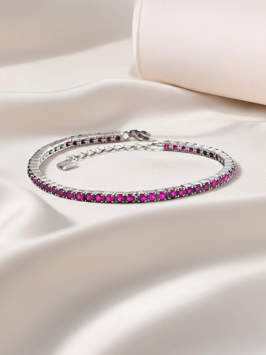 Ruby Tennis Bracelet For Women
