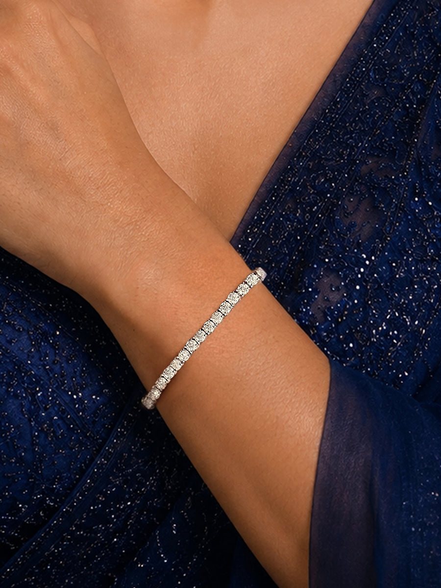 Aaa Grade American Diamond Timeless Tennis Bracelet Made With Pure 925 Silver