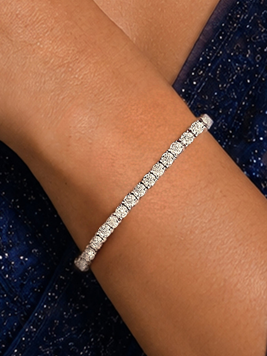 Aaa Grade American Diamond Timeless Tennis Bracelet Made With Pure 925 Silver