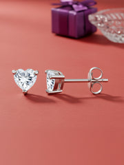 0.5 Carat American Diamond Heart Studs In 925 Silver