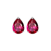 Ruby CZ Studs In 925 Silver