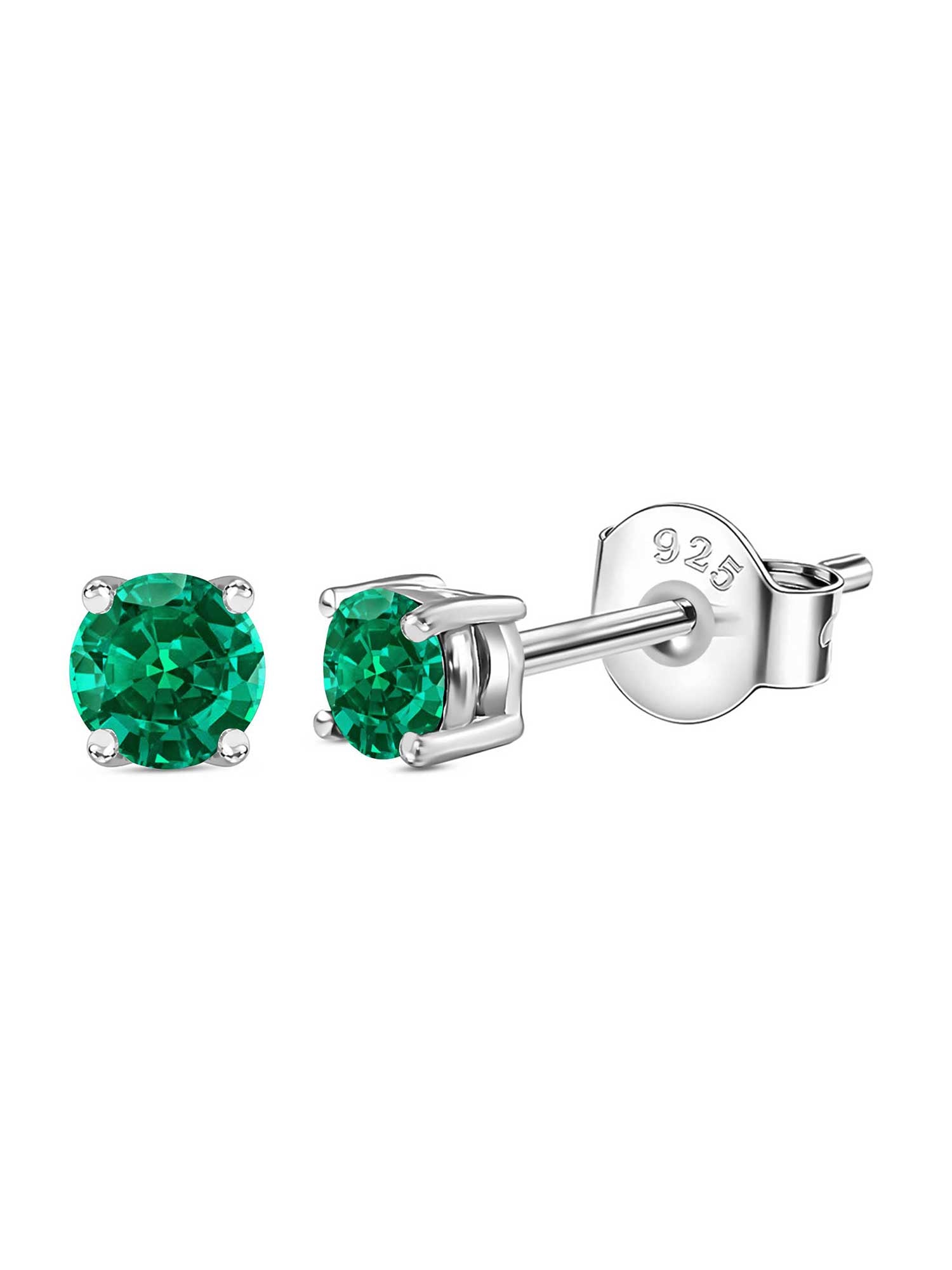 Half Carat Green Emerald CZ Studs For Women