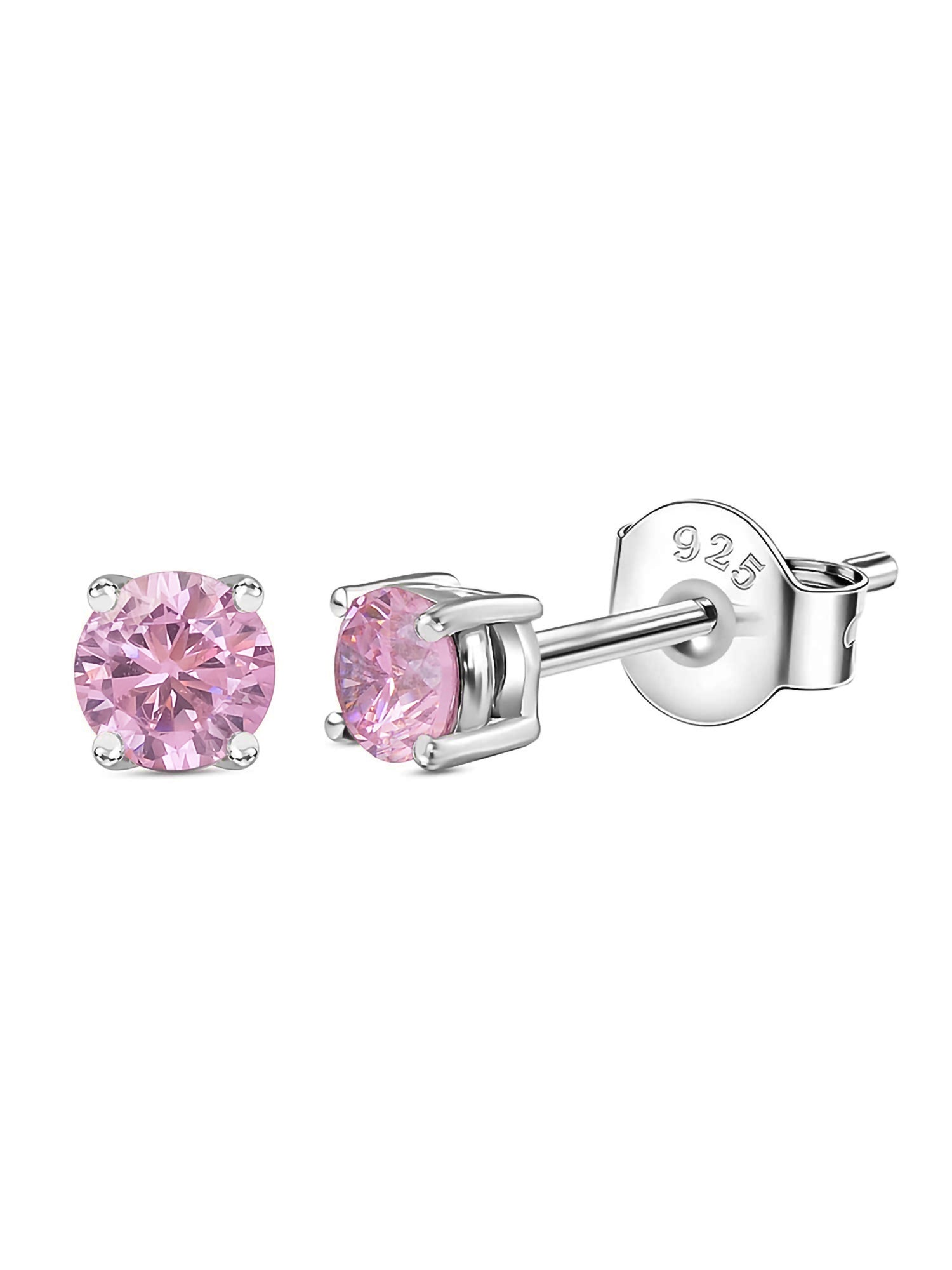 Half Carat Pink Studs For Women