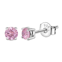 Half Carat Pink Silver Stud Earrings for Women