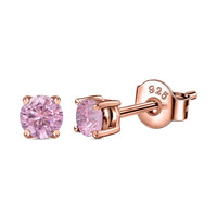 Half Carat Pink Cz Rose Gold Studs For Women