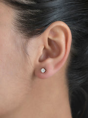 American Diamond Rose Gold Solitaire Studs For Women
