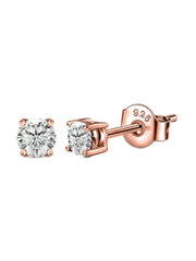 American Diamond Rose Gold Solitaire Studs For Women