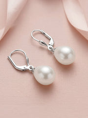 Ornate Jewels 10mm Natural Pearl Drop Earrings