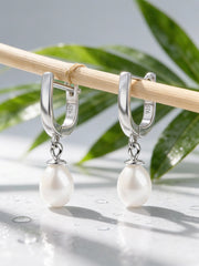Freshwater Pearl Silver Drop Earrings