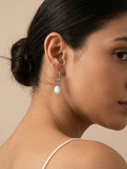 Graceful Freshwater Pearl Silver Drop Earrings